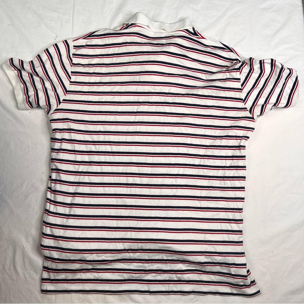 Polo Ralph Lauren Men's Size Large Stripe Classic Fit White & Blue Polo L031222 - Picture 2 of 5